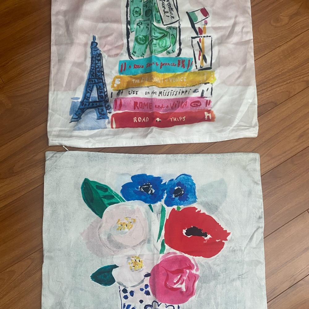 Kate Spade set of 2 silk pillow covers